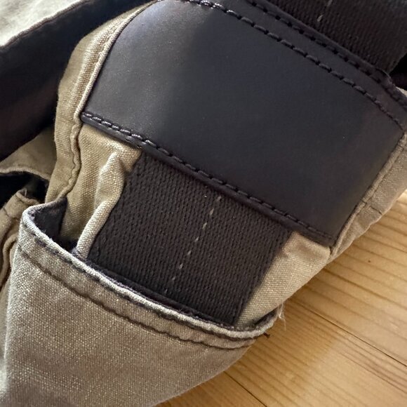 Fossil Messenger Bag Cloth Canvas Leather Accent Brown Crossbody duffle manpurse - Picture 7 of 9